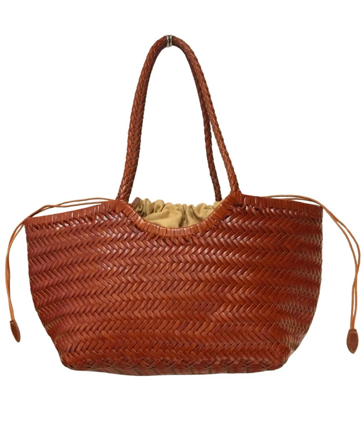 Preorder for dispatch w/c 12/10 - Tan Leather Weave Medium Tote Bag