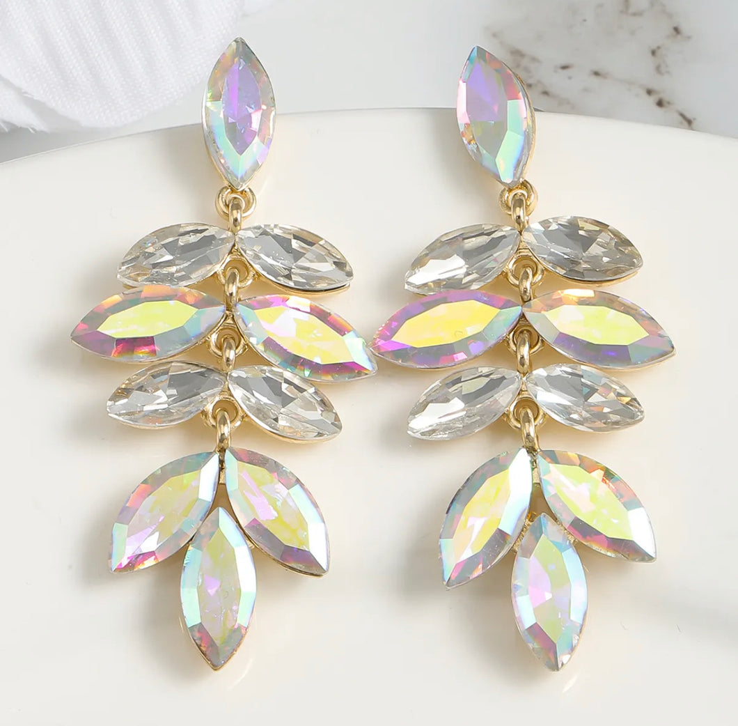 Rainbow Crystal Drop Earrings