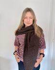 Dark Brown Plain Large Triangle Scarf
