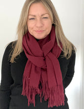 Load image into Gallery viewer, Burgundy Plain Blanket Scarf
