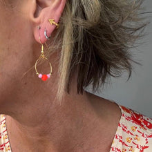 Laden Sie das Bild in den Galerie-Viewer, Orange &amp; Pink Gold Drop Earrings
