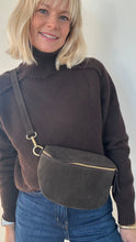 Charger l&#39;image dans la galerie, Suede Large Dark Brown Crossbody/ Waist Bag
