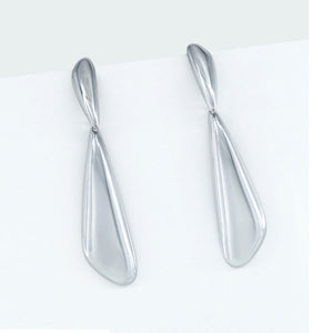 Silver Double Drop Stud Earrings