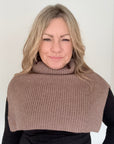 Taupe Knitted Rollneck/ Collar