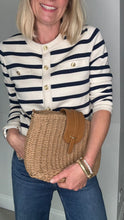 Load image into Gallery viewer, Tan &amp; Straw Crossbody Bag
