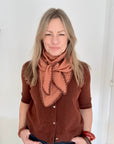 Tan & Brown Cotton Mid-Length Triangle Scarf/ Necktie