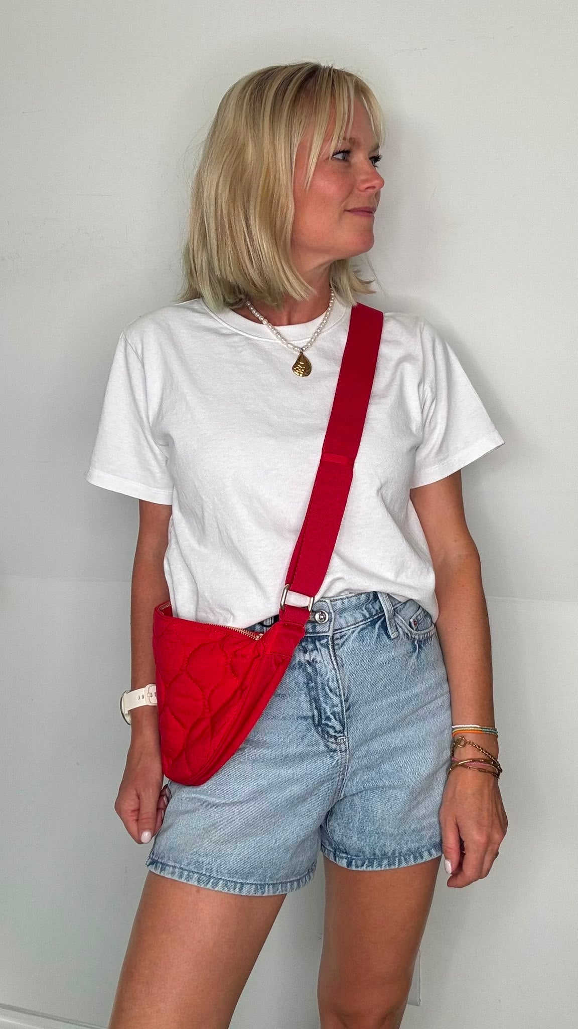 Red Quilted Crossbody Bag