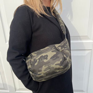 Khaki Camo Print Large Crossbody Bum Bag