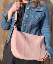 Load image into Gallery viewer, Blush Suede Large Crossbody Swing Bag
