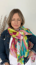 Load image into Gallery viewer, Multicoloured Print Satin Scarf
