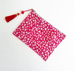 Bright Pink & Red Make Up Bag