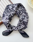 Grey Mix Animal Print Square Cotton Scarf/ Necktie