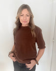 Brown Faux Fur Trim Jumper