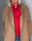 Scarlet Red Plain Lightweight Scarf
