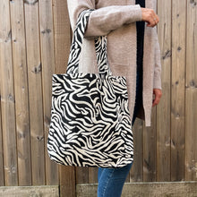 Load image into Gallery viewer, Zebra Print Tote Bag
