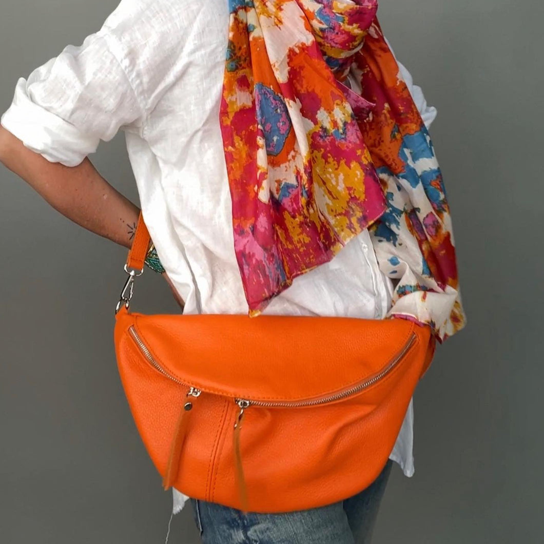 Orange Large Crossbody Bum Bag