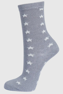 Silver Star Print Socks