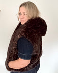 Brown Leopard Print Lux Faux Fur Gilet