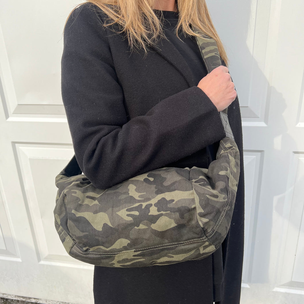 Khaki Camo Print XL Crossbody Bum Bag