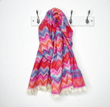 Load image into Gallery viewer, Bright Multi-Colour Chevron Scarf
