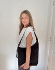 Dark Brown Suede & Leather Tote/ Shoulder Bag