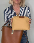 Dark Tan Leather Bucket Bag