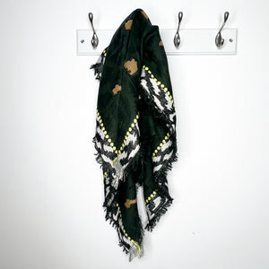 Preorder for dispatch w/c 28/10 - Khaki Animal Print Scarf with Contrast Border