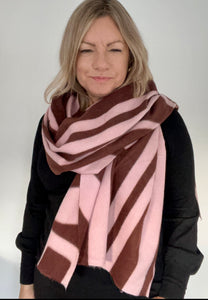 Burgundy & Pink Geometric Scarf