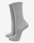 Silver Glitter Socks