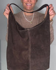 Preorder for dispatch w/c 10/11 - Dark Brown Suede Tote Bag