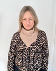 Pale Camel Knitted Triangle Scarf/ Necktie