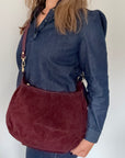 Burgundy Suede Crossbody/ Shoulder Bag