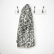 Load image into Gallery viewer, Grey &amp; Cream Animal Print Blanket Scarf
