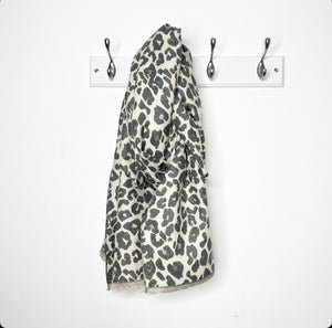 Grey & Cream Animal Print Blanket Scarf