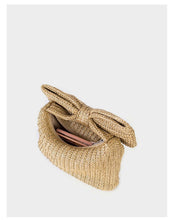 Load image into Gallery viewer, Straw Bow Detail Woven Clutch Bag
