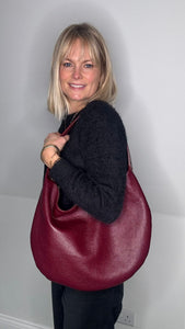 Burgundy Slouchy Tote Bag