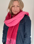 Tonal Pink Mix Fluffy Blanket Scarf