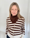 Brown Knitted Triangle Scarf/ Necktie