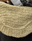 Cream & Gold Raffia Crossbody Bag