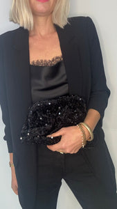 Black Sequin Cloud Bag