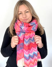 Load image into Gallery viewer, Bright Multi-Colour Chevron Scarf
