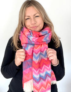 Bright Multi-Colour Chevron Scarf