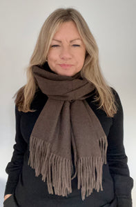 Brown Plain Blanket Scarf