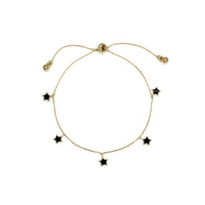 Gold & Black Star Adjustable Bracelet