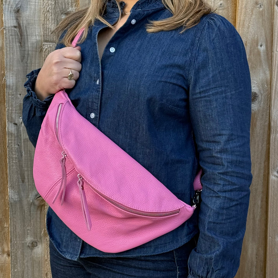 Candy Pink Large Crossbody Bum Bag