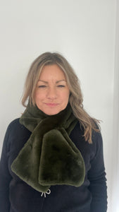 Khaki Faux Fur Scarf