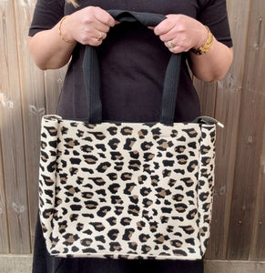 Cream Leopard Tote Bag