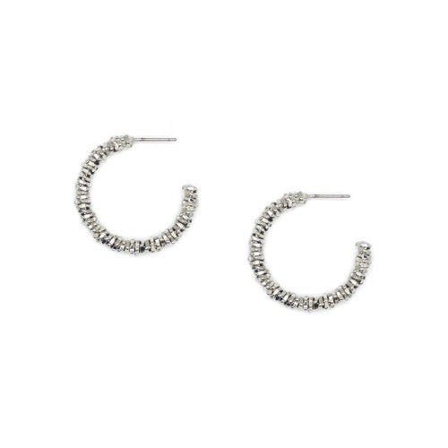 Silver Sparkly Hoop Earrings