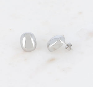 Silver Nugget Stud Earrings