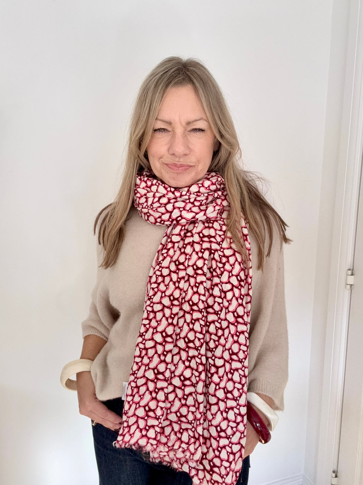 Pink &amp; Burgundy Mix Amelia Scarf